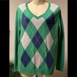 IZOD Argyle V-neck sweater